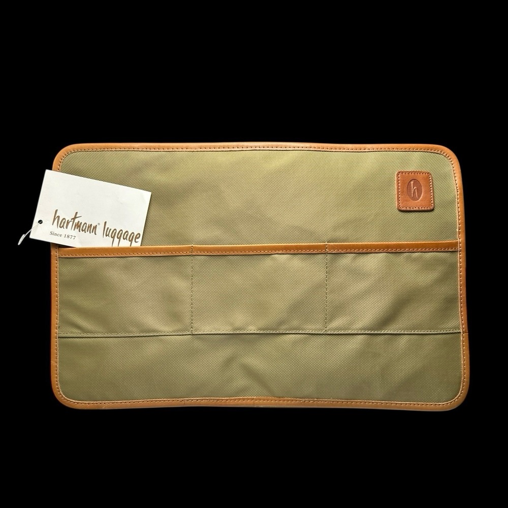 Hartmann Luggage - Computer Sleeve - Khaki/Olive - Tan Leather Trim - 14x9 3/4‎